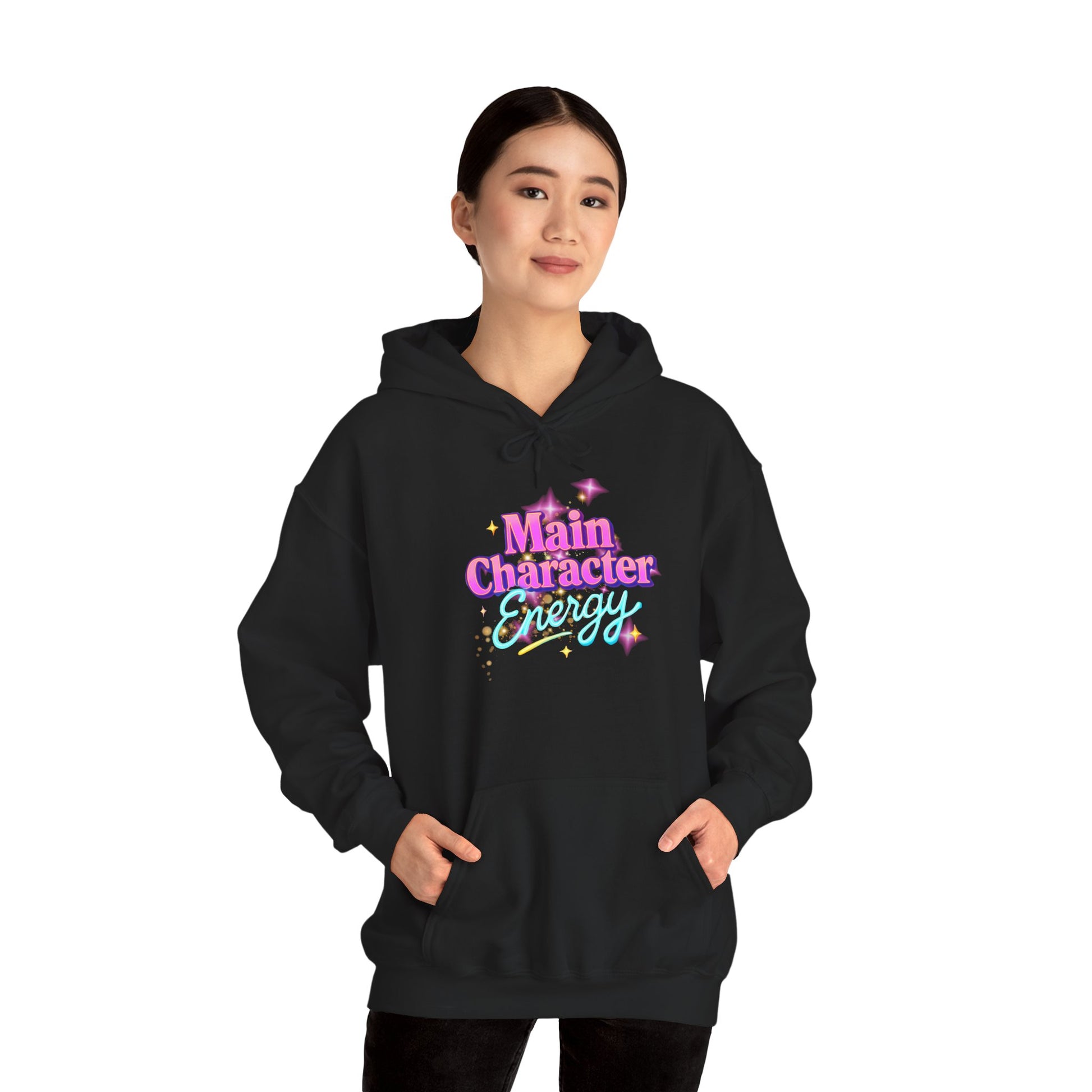 Main Character Energy Hoodie, Unisex Gildan Heavy Blend, Cozy Aesthetic, Self Love Gift, Confident Vibes, Comfortable Sweater, Lounge Wear,