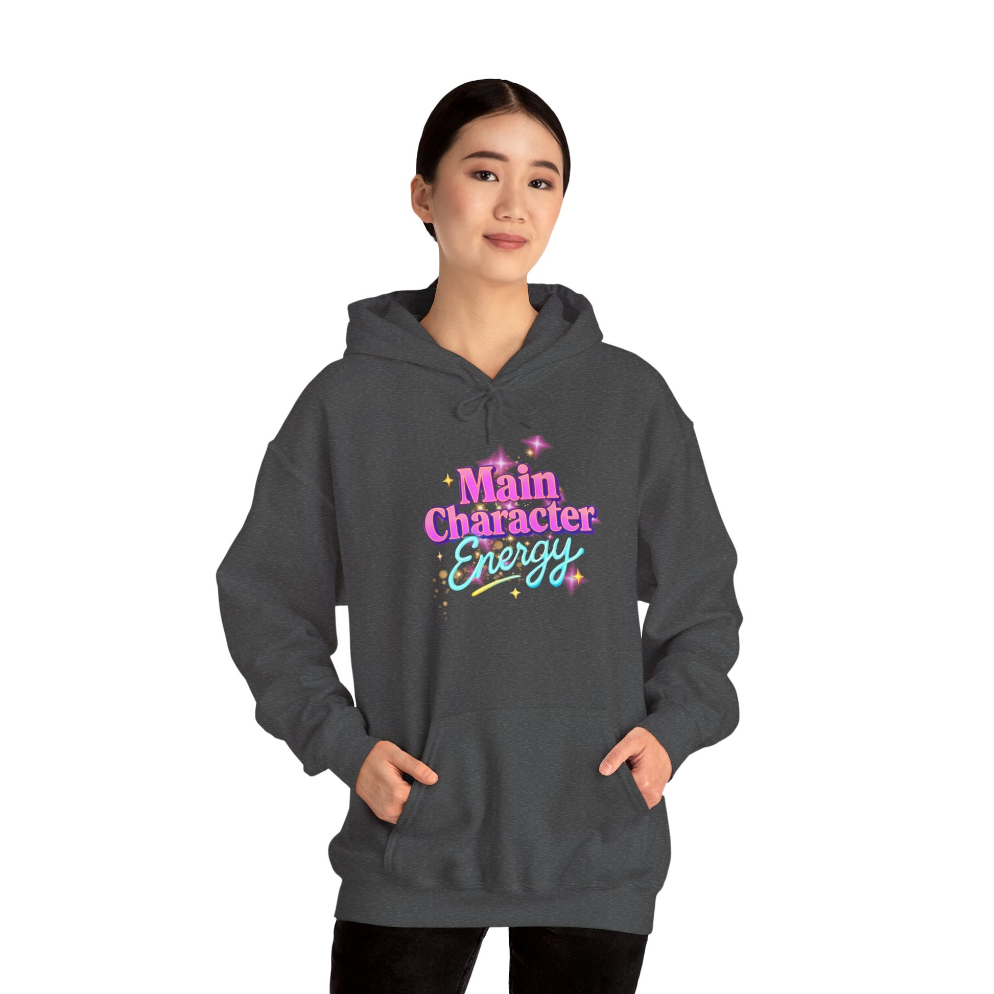 Main Character Energy Hoodie, Unisex Gildan Heavy Blend, Cozy Aesthetic, Self Love Gift, Confident Vibes, Comfortable Sweater, Lounge Wear,
