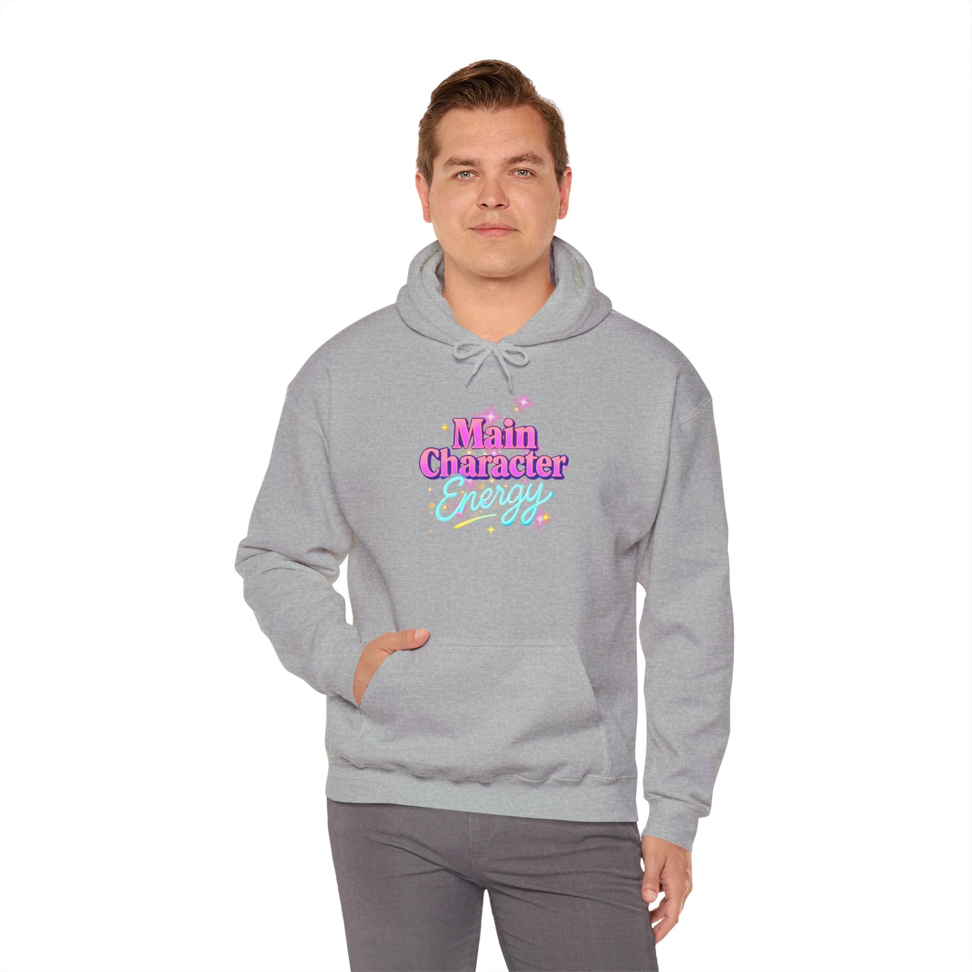 Main Character Energy Hoodie, Unisex Gildan Heavy Blend, Cozy Aesthetic, Self Love Gift, Confident Vibes, Comfortable Sweater, Lounge Wear,