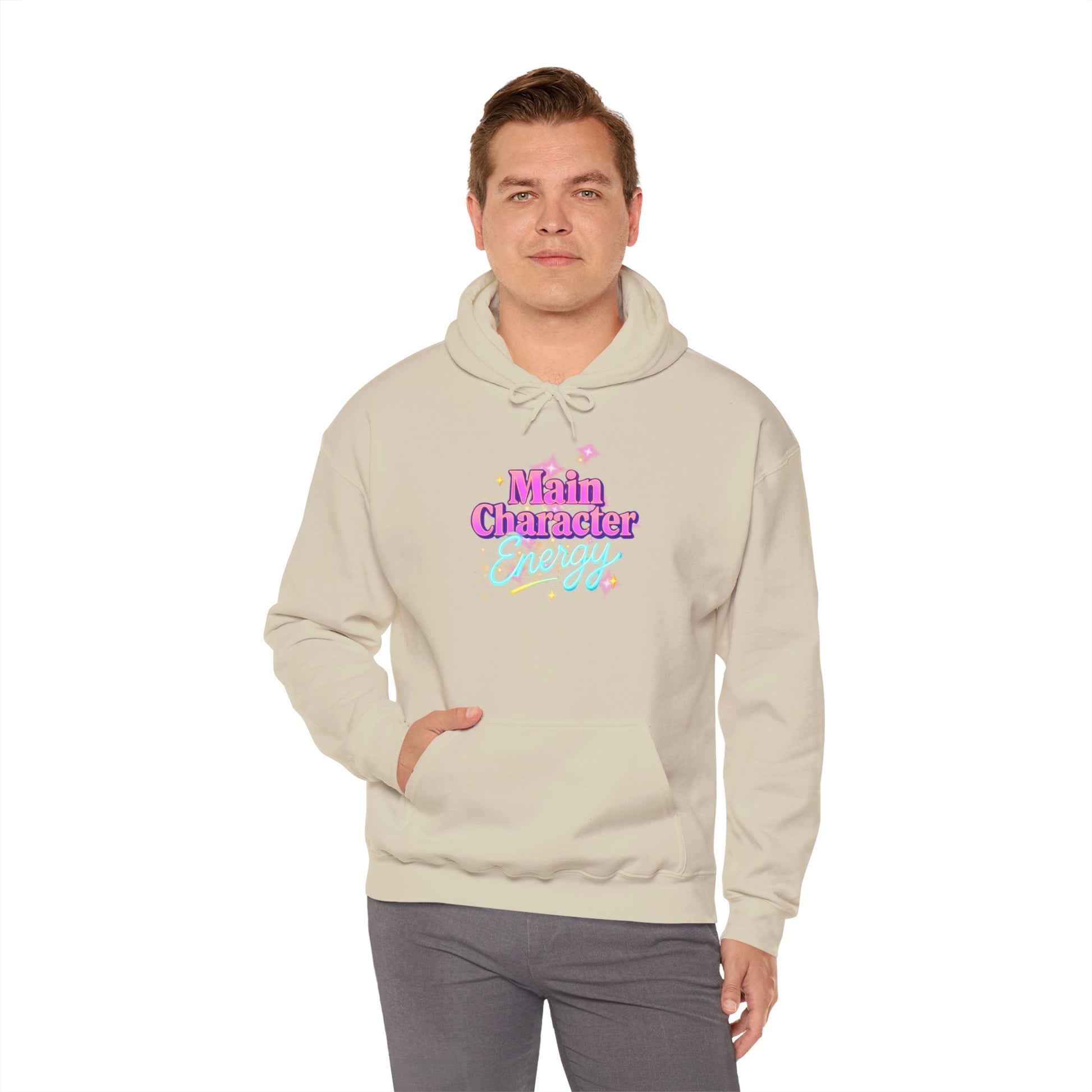 Main Character Energy Hoodie, Unisex Gildan Heavy Blend, Cozy Aesthetic, Self Love Gift, Confident Vibes, Comfortable Sweater, Lounge Wear,