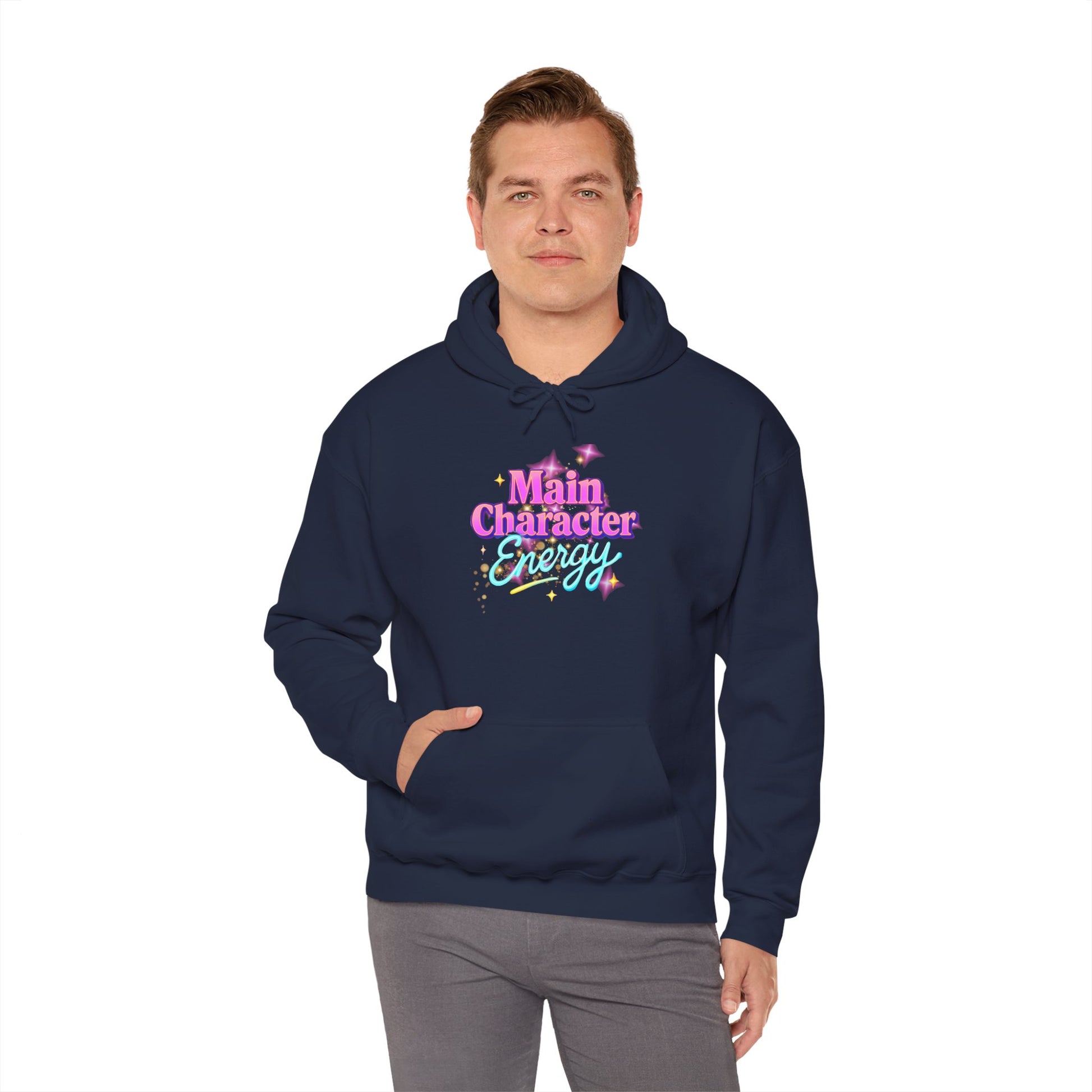 Main Character Energy Hoodie, Unisex Gildan Heavy Blend, Cozy Aesthetic, Self Love Gift, Confident Vibes, Comfortable Sweater, Lounge Wear,