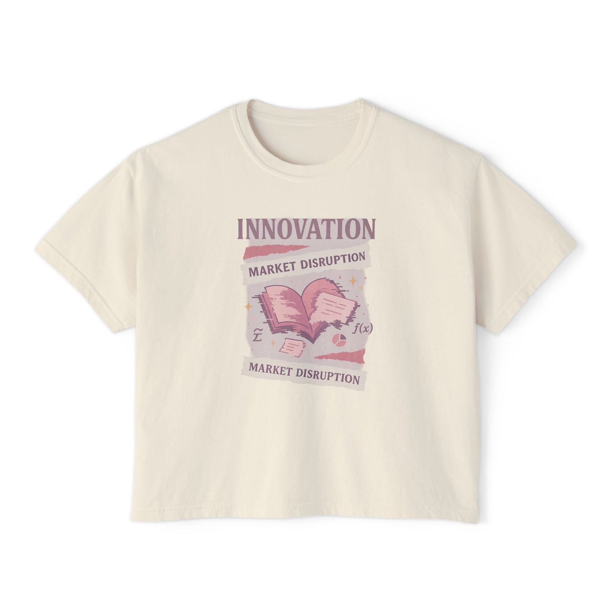Innovative Women's Boxy Tee - Market Disruption Shirt, Casual Top, Trendy Tee, Gift for Her, Summer Fashion