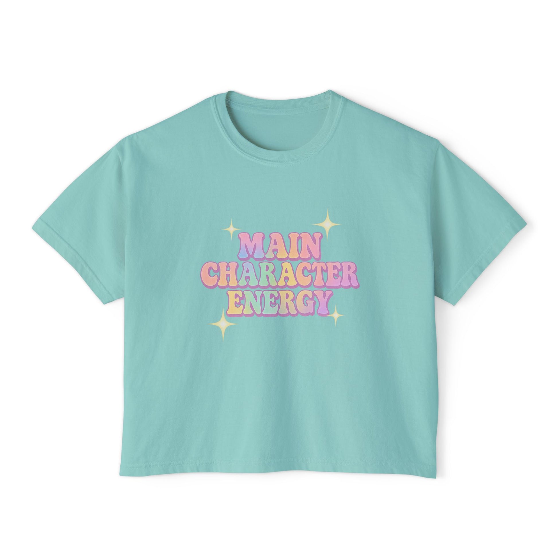 Main Character Energy Women's Boxy Tee - Fun Graphic Top, Casual Style, Gift for Her, Summer Fashion, Weekend Wardrobe