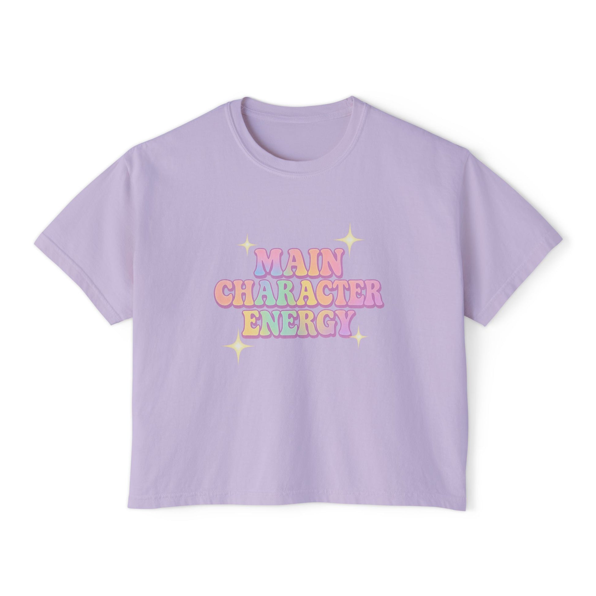 Main Character Energy Women's Boxy Tee - Fun Graphic Top, Casual Style, Gift for Her, Summer Fashion, Weekend Wardrobe