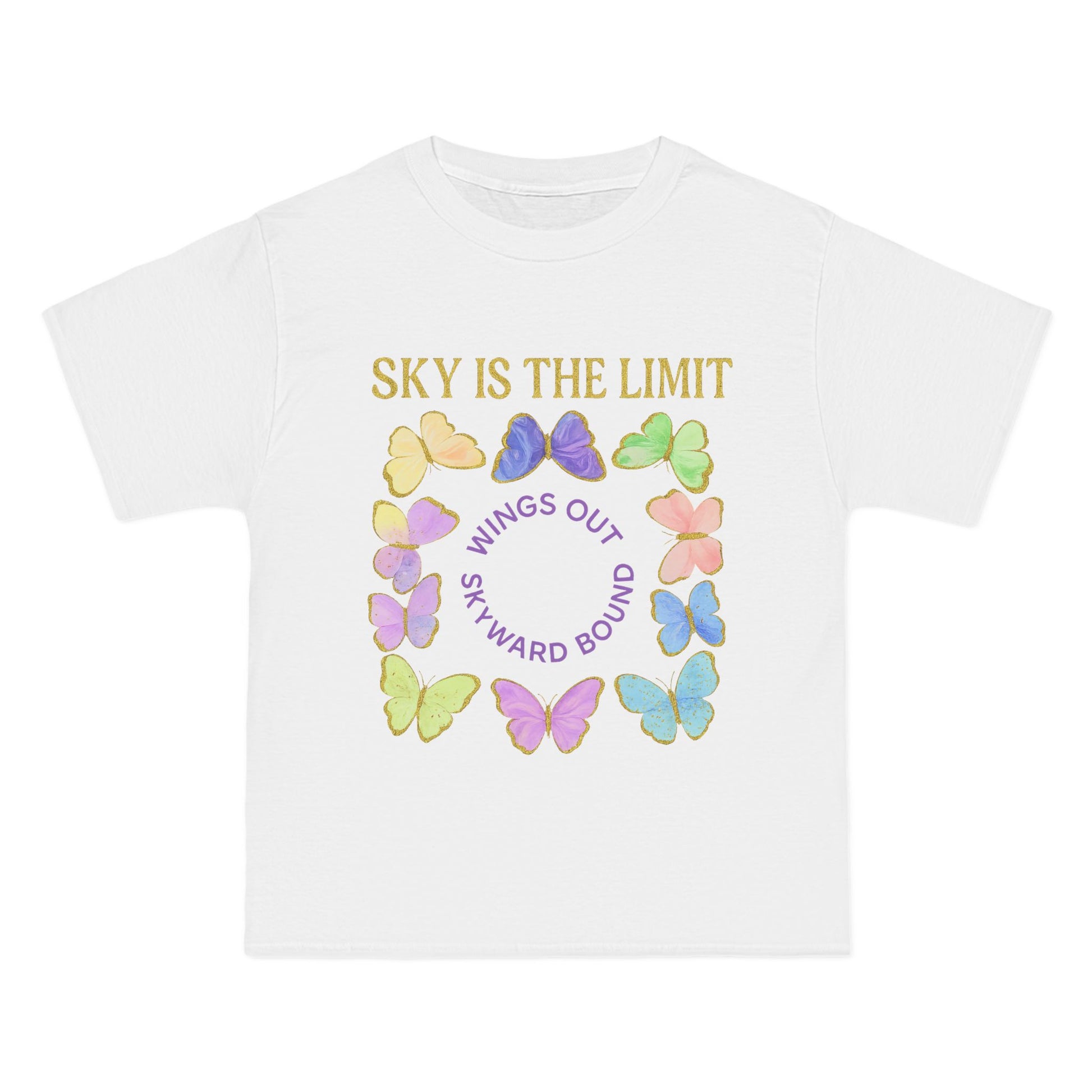 Inspirational Butterfly T-Shirt - Sky is the Limit Design, Positive Quote Tee, Gift for Nature Lovers, Affirmation Apparel, Hope & Freedom
