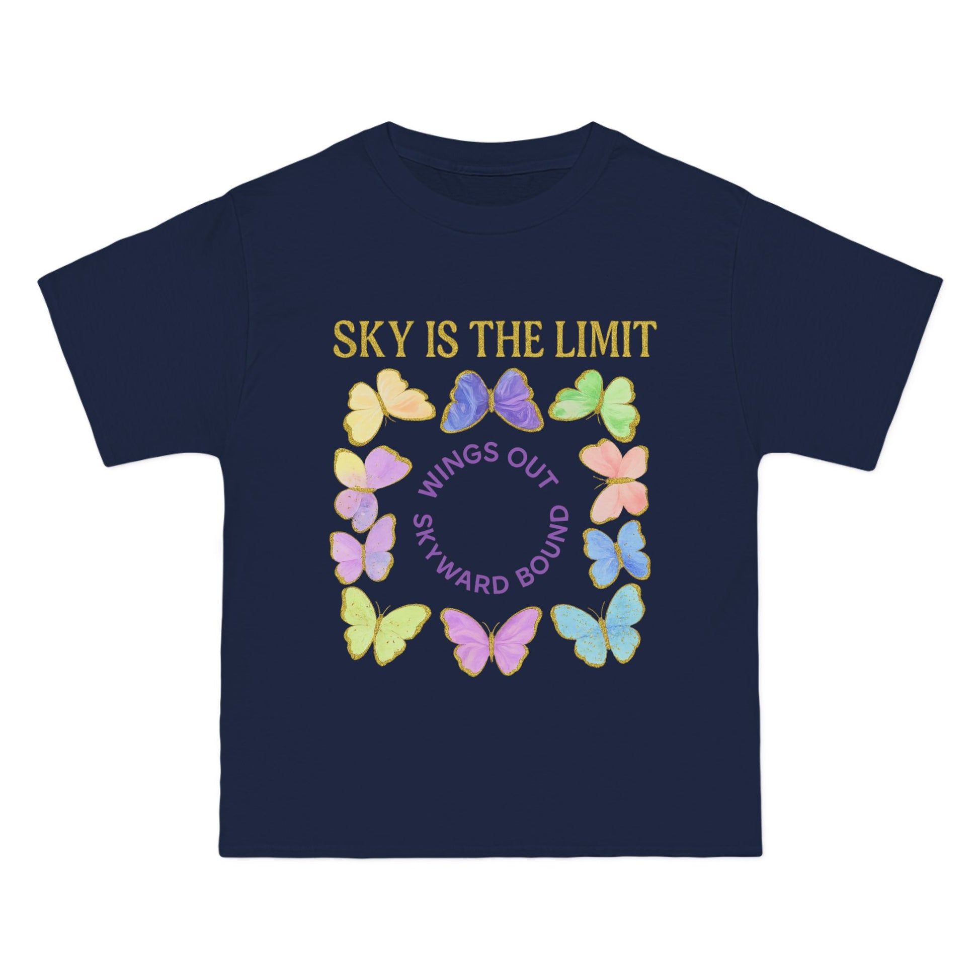 Inspirational Butterfly T-Shirt - Sky is the Limit Design, Positive Quote Tee, Gift for Nature Lovers, Affirmation Apparel, Hope & Freedom