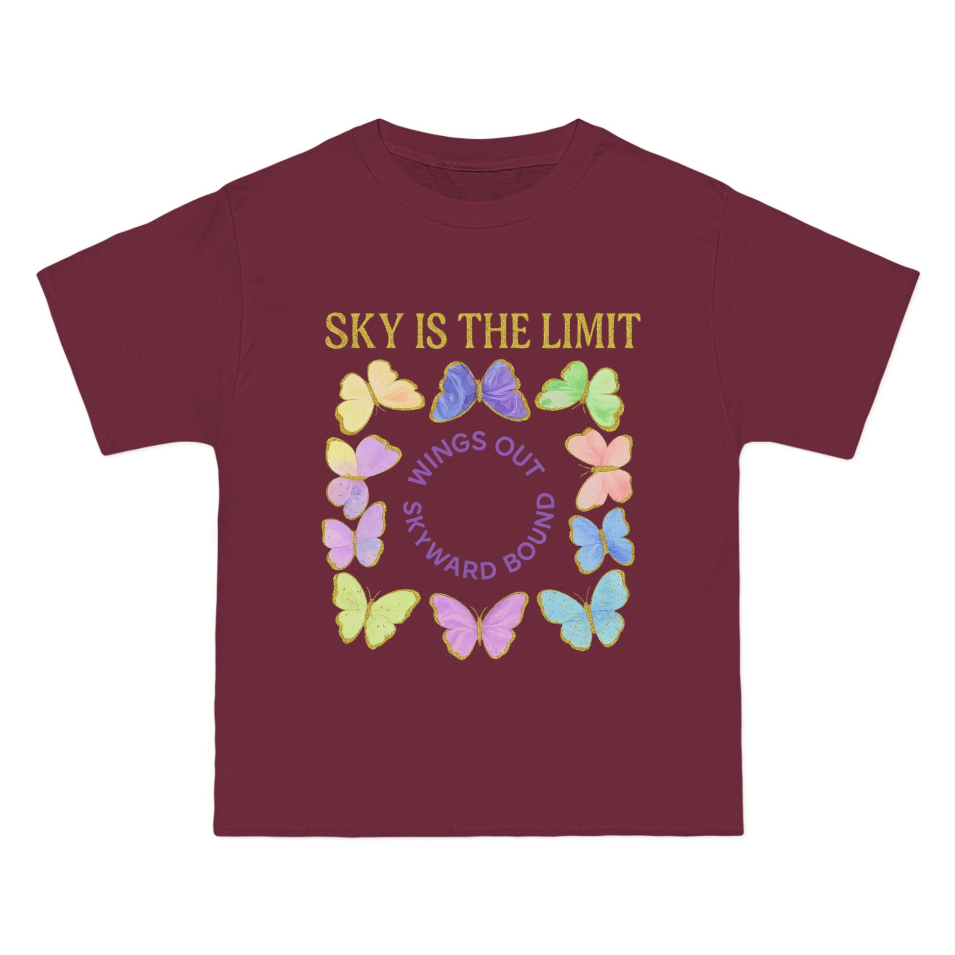 Inspirational Butterfly T-Shirt - Sky is the Limit Design, Positive Quote Tee, Gift for Nature Lovers, Affirmation Apparel, Hope & Freedom