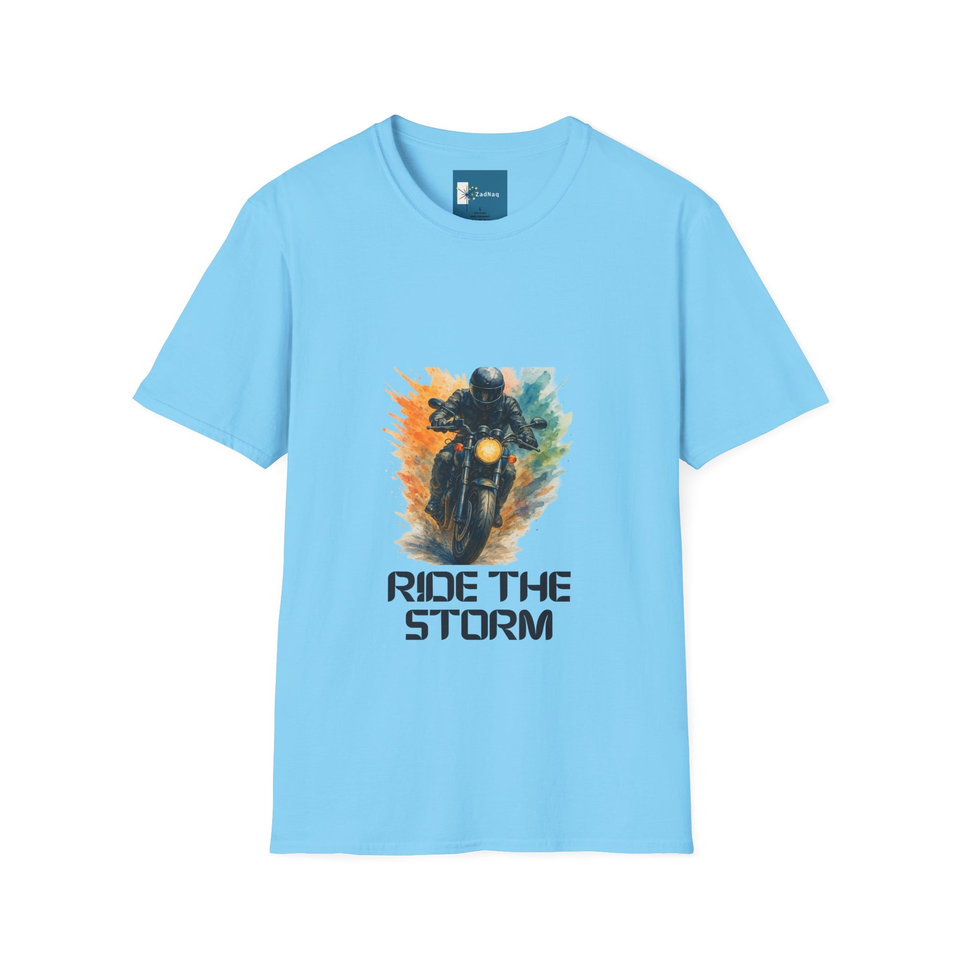 Ride the Storm Biker Freedom Tee Watercolor Biker Graphic T-Shirt
