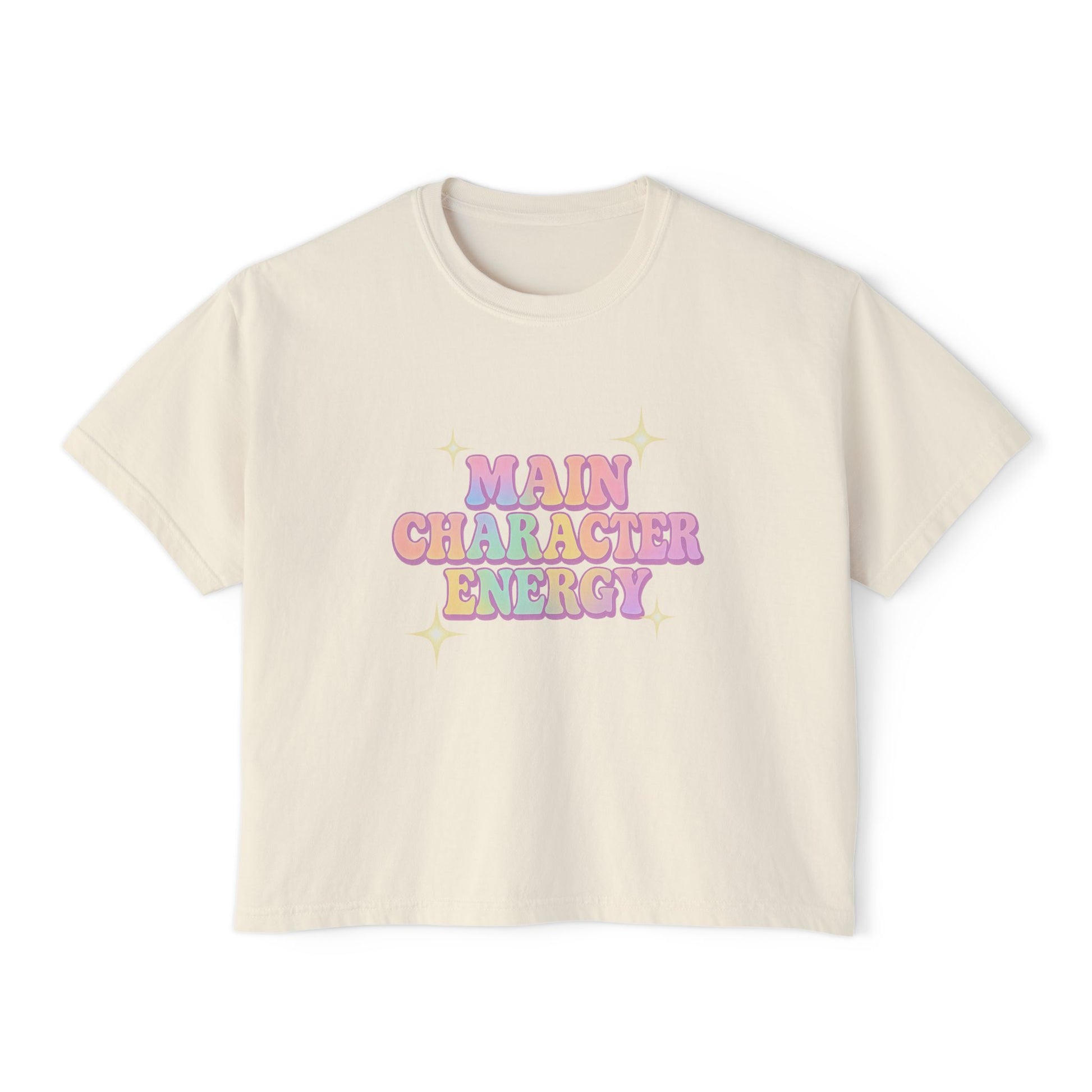 Main Character Energy Women's Boxy Tee - Fun Graphic Top, Casual Style, Gift for Her, Summer Fashion, Weekend Wardrobe