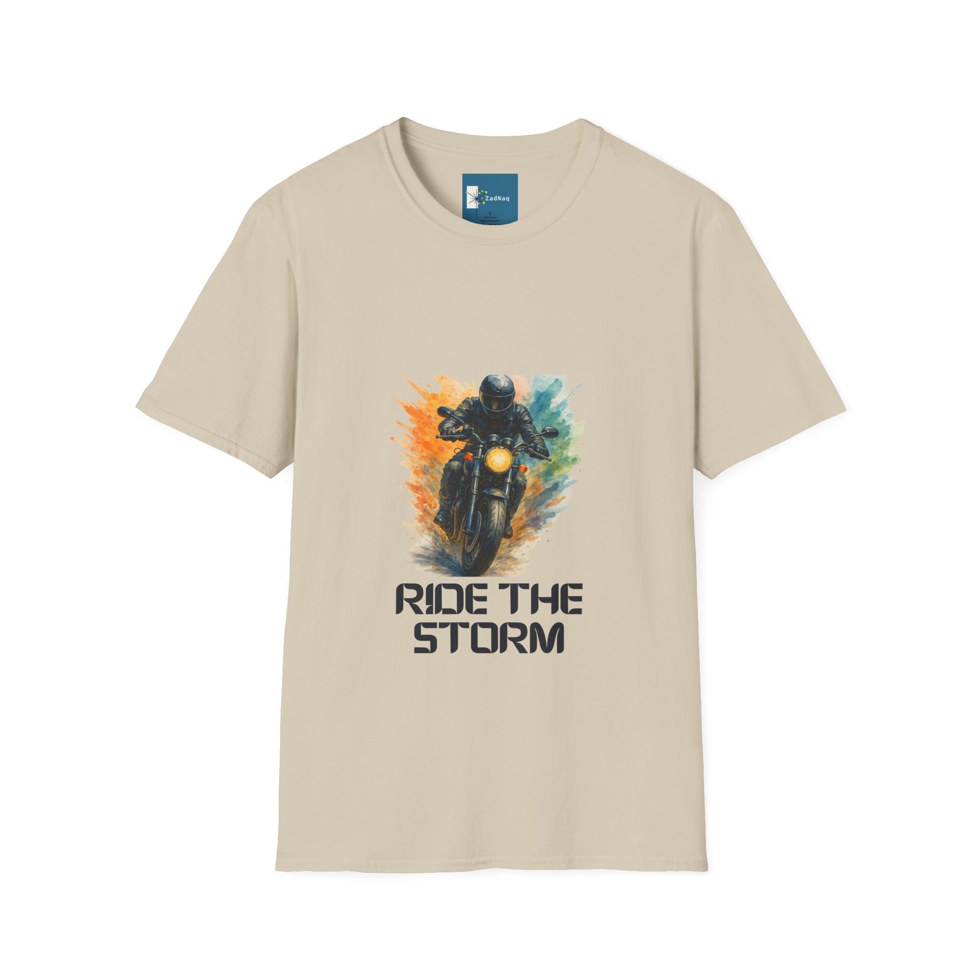 Ride the Storm Biker Freedom Tee Watercolor Biker Graphic T-Shirt