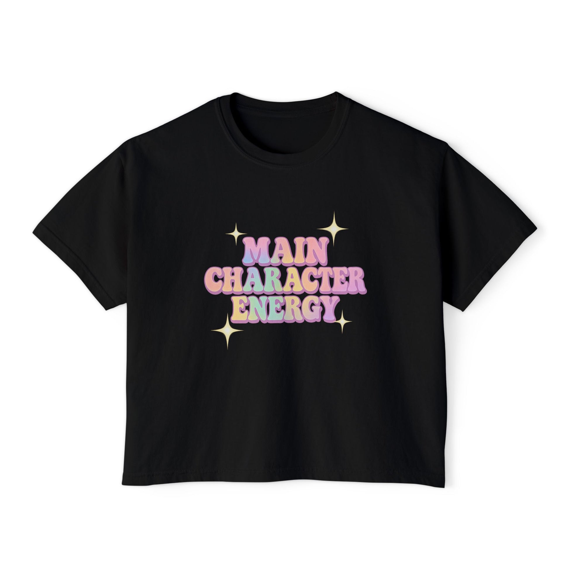 Main Character Energy Women's Boxy Tee - Fun Graphic Top, Casual Style, Gift for Her, Summer Fashion, Weekend Wardrobe