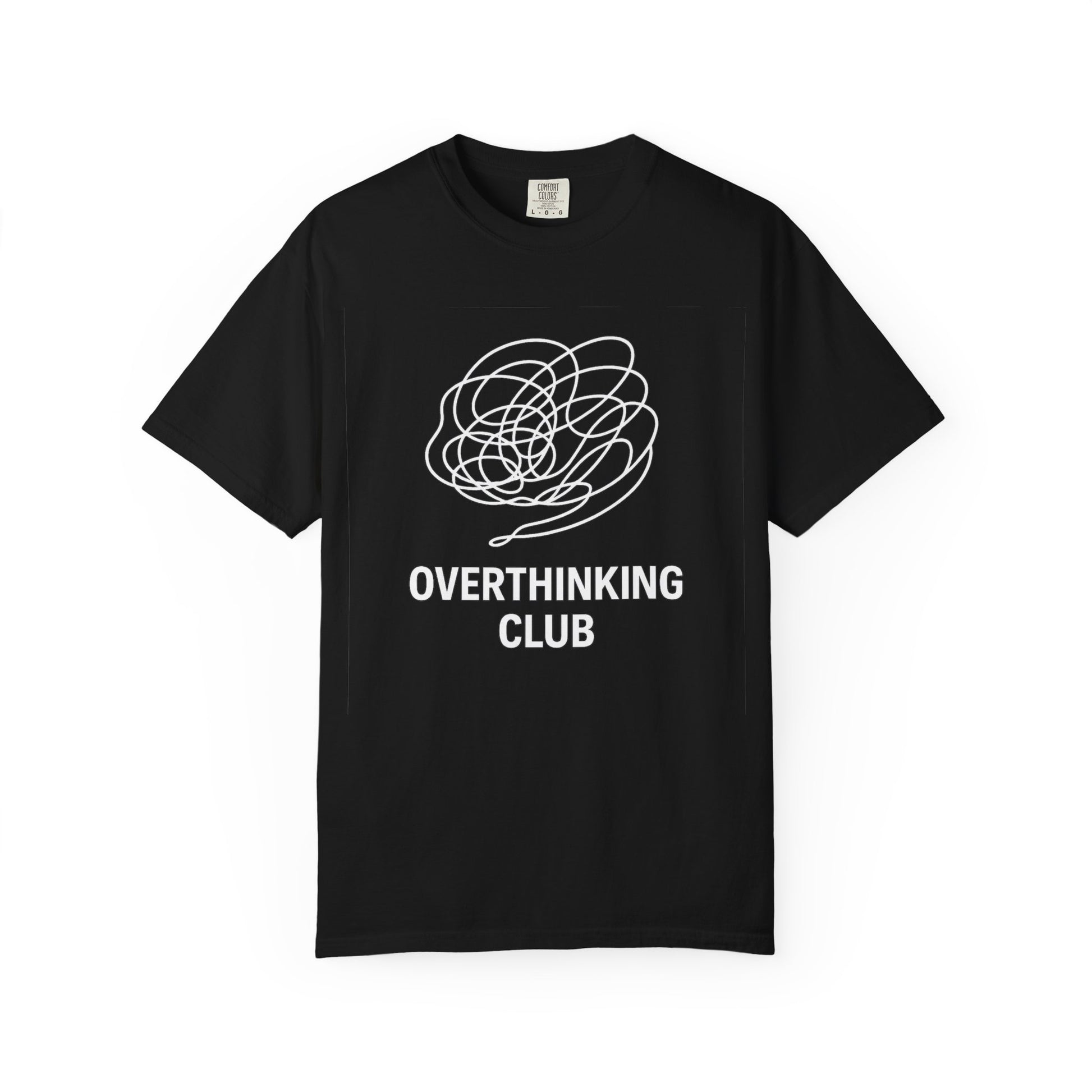 Overthinking Club Unisex T-shirt, Thought Cloud Graphic Tee, Membership Lifetime Top, Minimalist Monochrome Shirt, Gen Z Fashion, Mental