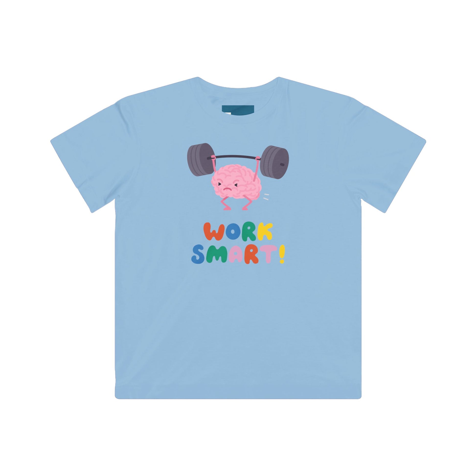Kids Workout Tee - Work Smart Kids T-Shirt, Motivational Gift, Cool Gym Shirt, Fun Activewear, Playful Fitness Apparel