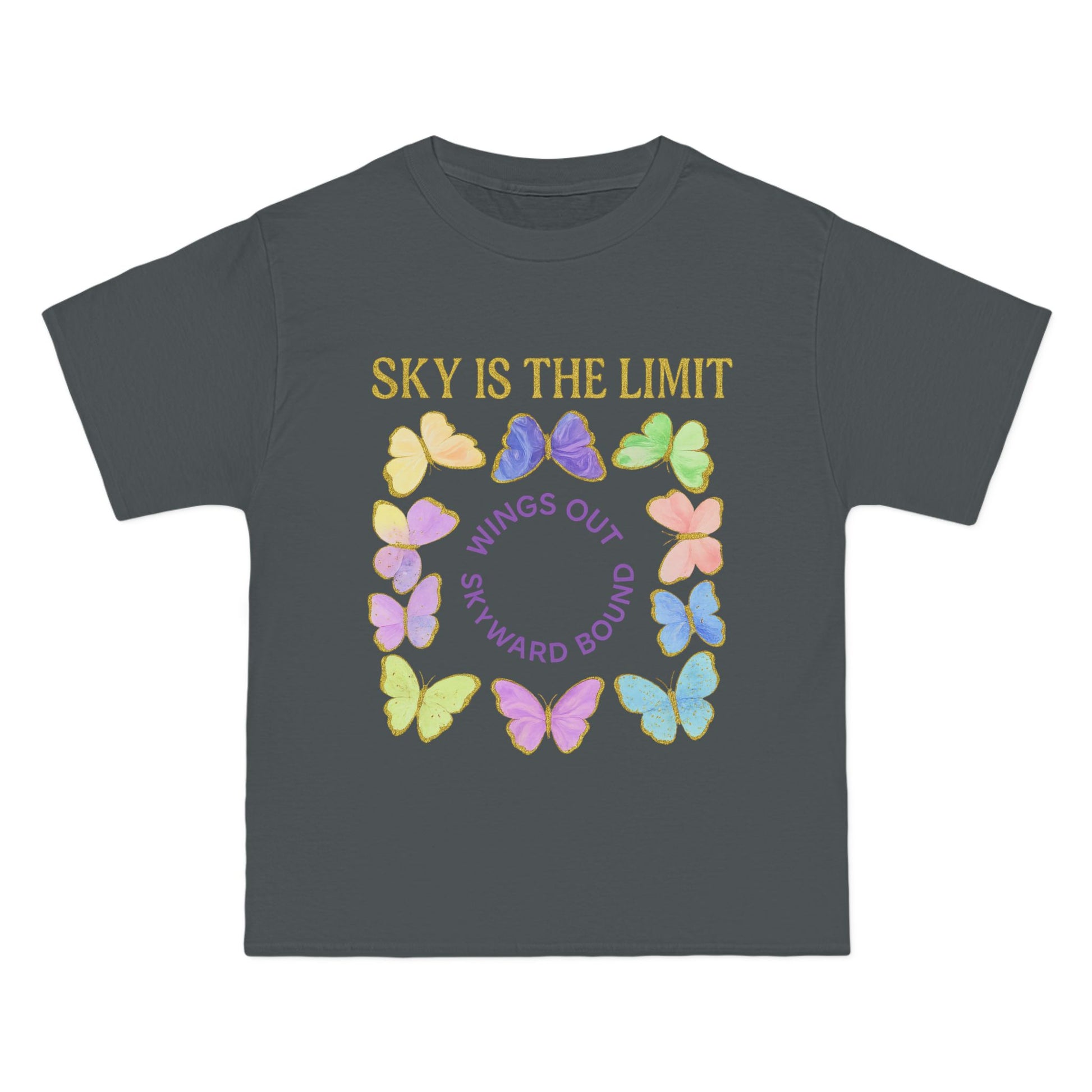 Inspirational Butterfly T-Shirt - Sky is the Limit Design, Positive Quote Tee, Gift for Nature Lovers, Affirmation Apparel, Hope & Freedom