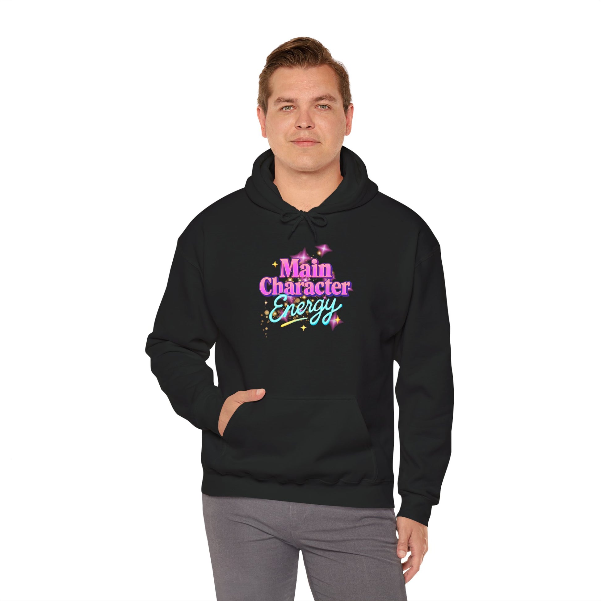 Main Character Energy Hoodie, Unisex Gildan Heavy Blend, Cozy Aesthetic, Self Love Gift, Confident Vibes, Comfortable Sweater, Lounge Wear,