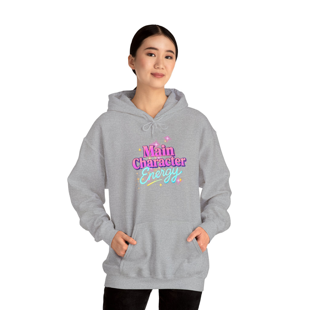 Main Character Energy Hoodie, Unisex Gildan Heavy Blend, Cozy Aesthetic, Self Love Gift, Confident Vibes, Comfortable Sweater, Lounge Wear,