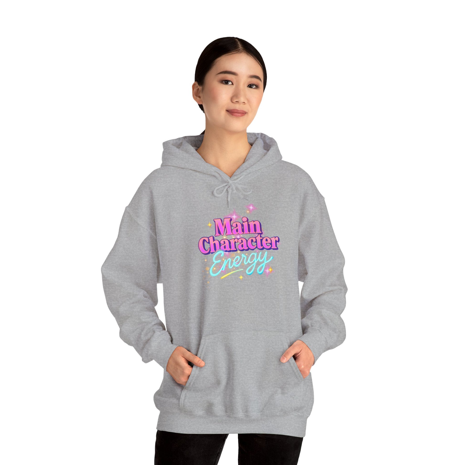 Main Character Energy Hoodie, Unisex Gildan Heavy Blend, Cozy Aesthetic, Self Love Gift, Confident Vibes, Comfortable Sweater, Lounge Wear,