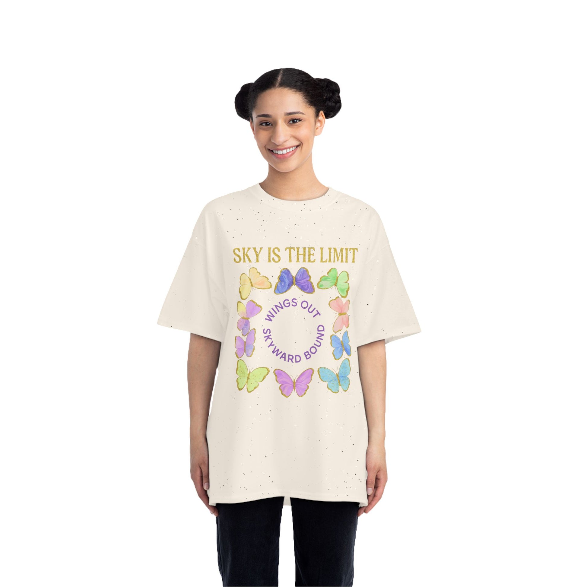 Inspirational Butterfly T-Shirt - Sky is the Limit Design, Positive Quote Tee, Gift for Nature Lovers, Affirmation Apparel, Hope & Freedom