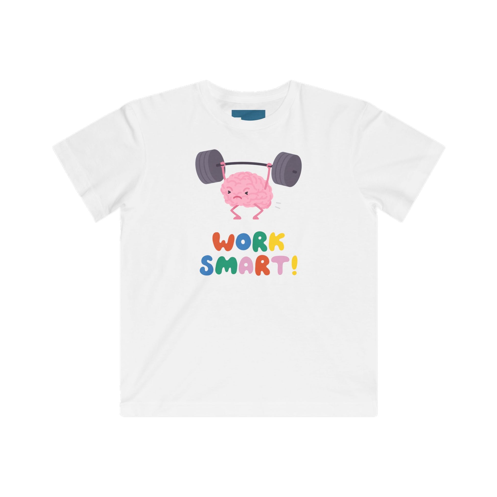 Kids Workout Tee - Work Smart Kids T-Shirt, Motivational Gift, Cool Gym Shirt, Fun Activewear, Playful Fitness Apparel