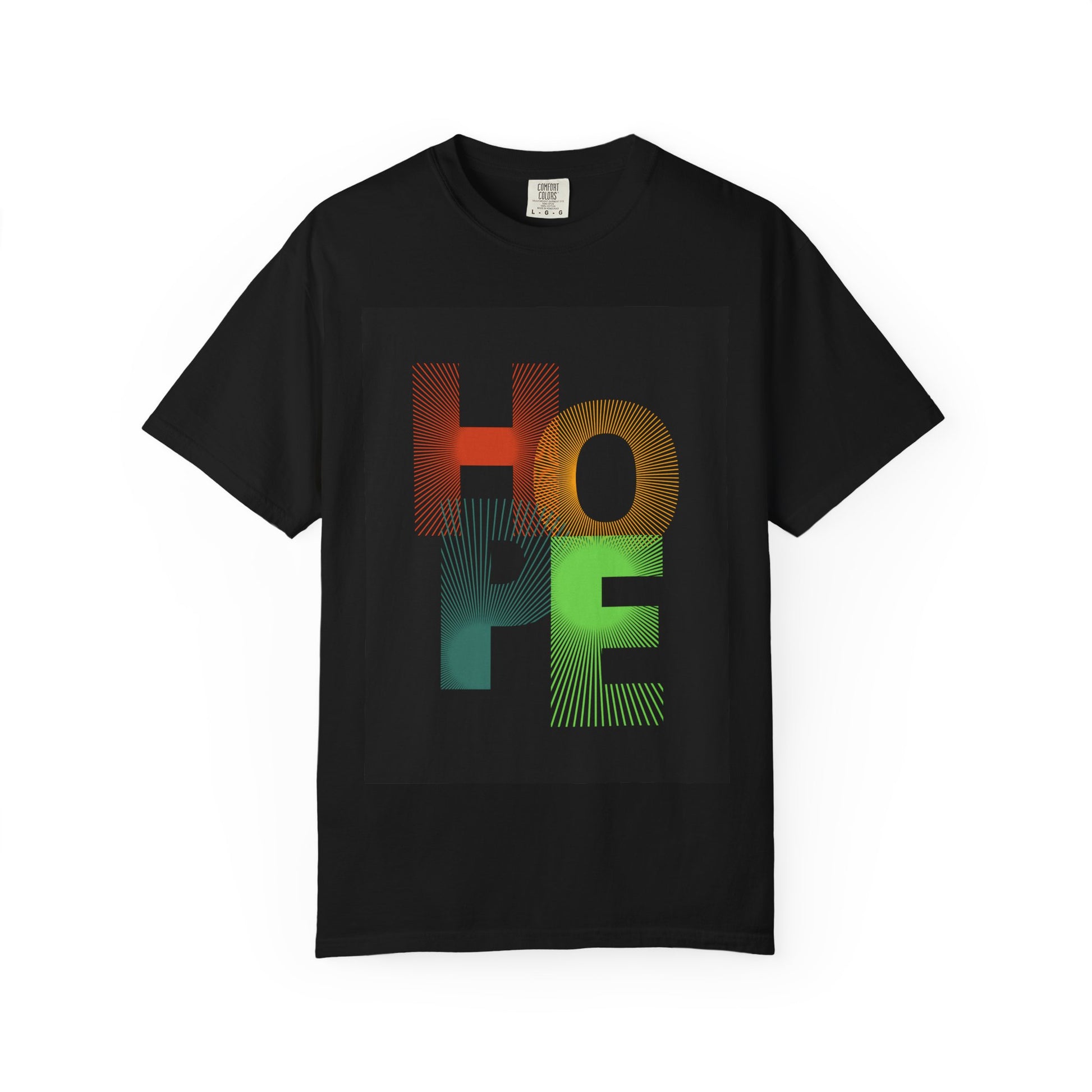 Radiant HOPE Unisex T-shirt, Optimistic Sunburst Design, Bold Tee for Spreading Light, HOPEful Shirt, Vibrant Top, Graphic Tee, Colorful