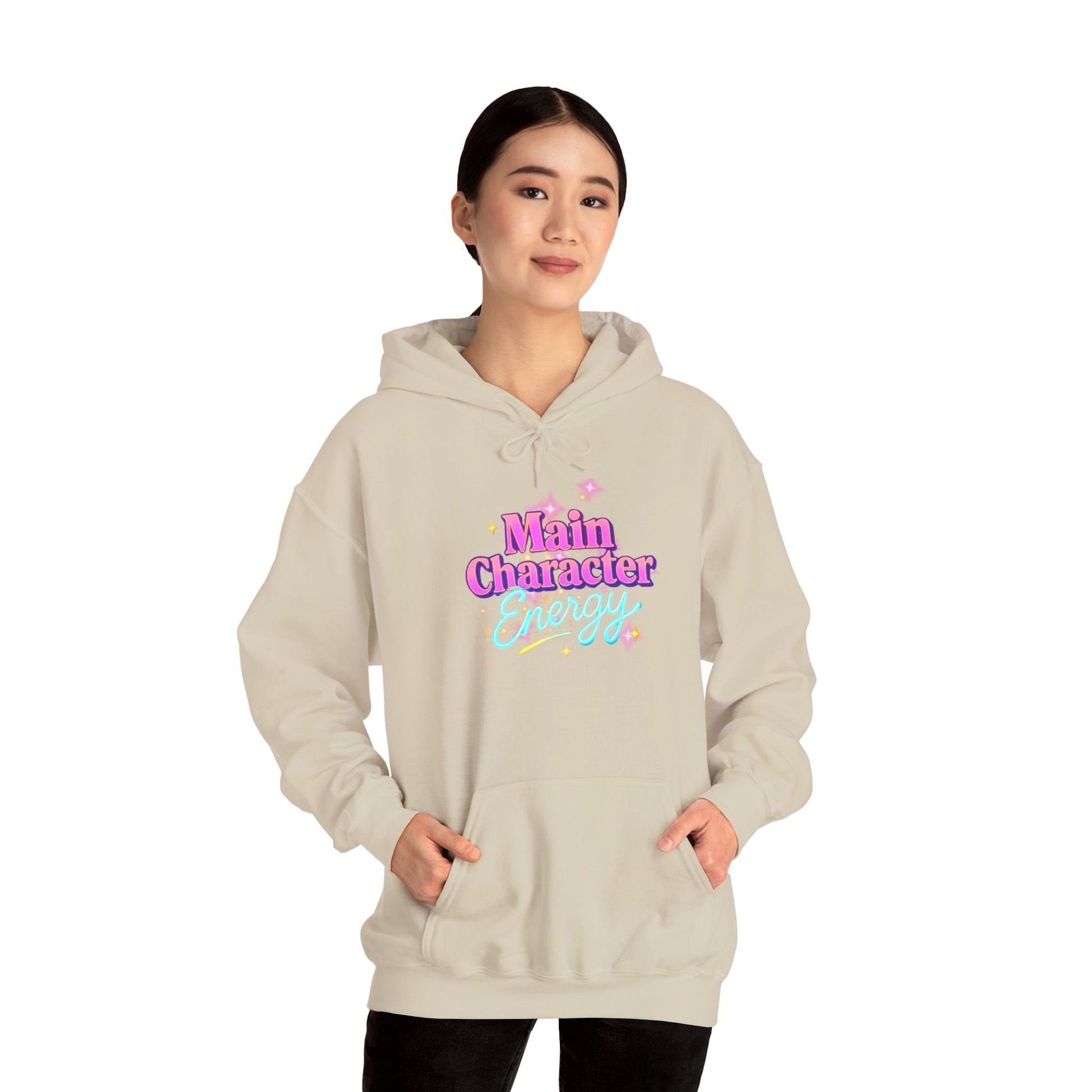 Main Character Energy Hoodie, Unisex Gildan Heavy Blend, Cozy Aesthetic, Self Love Gift, Confident Vibes, Comfortable Sweater, Lounge Wear,