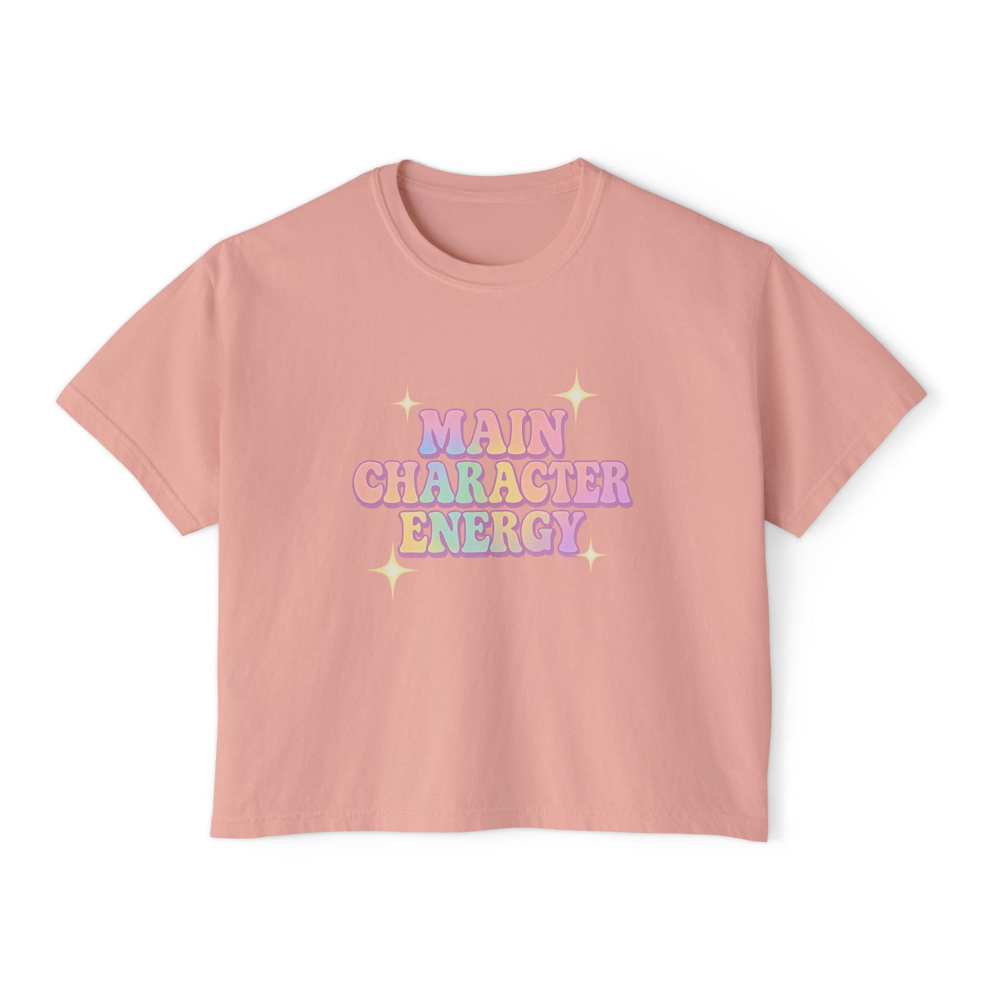 Main Character Energy Women's Boxy Tee - Fun Graphic Top, Casual Style, Gift for Her, Summer Fashion, Weekend Wardrobe