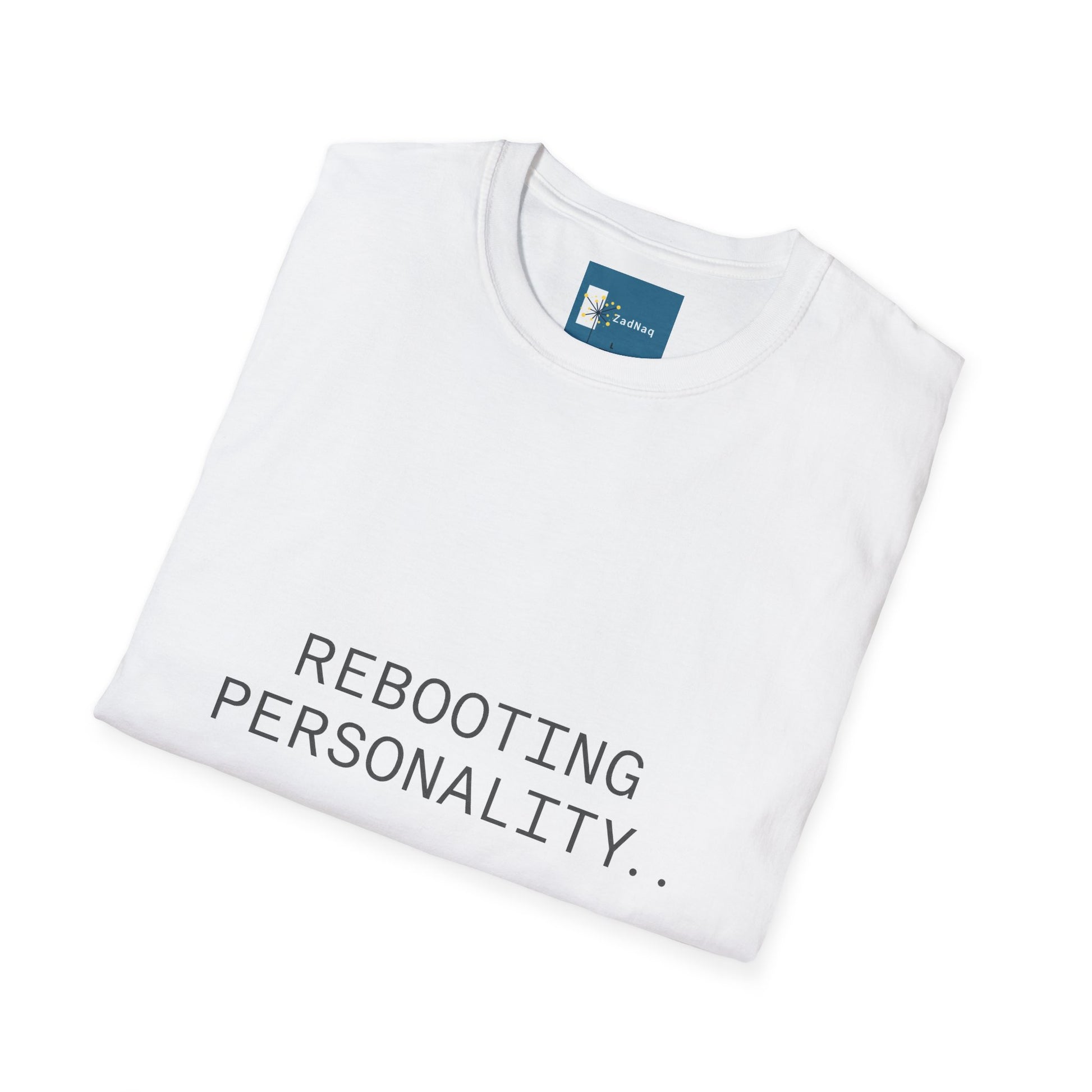 Tech-Inspired Graphic Tee - 'REBOOTING PERSONALITY'