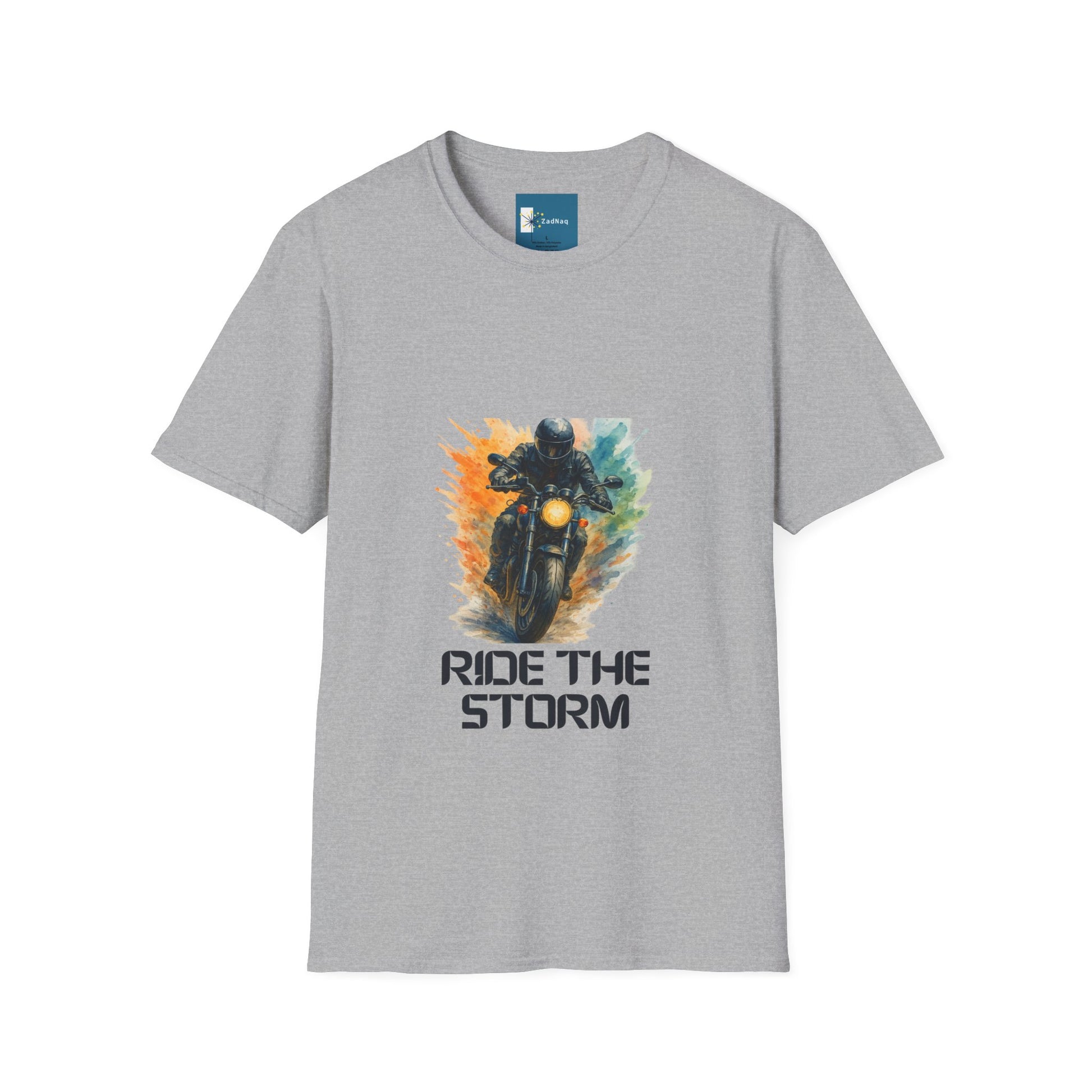 Ride the Storm Biker Freedom Tee Watercolor Biker Graphic T-Shirt