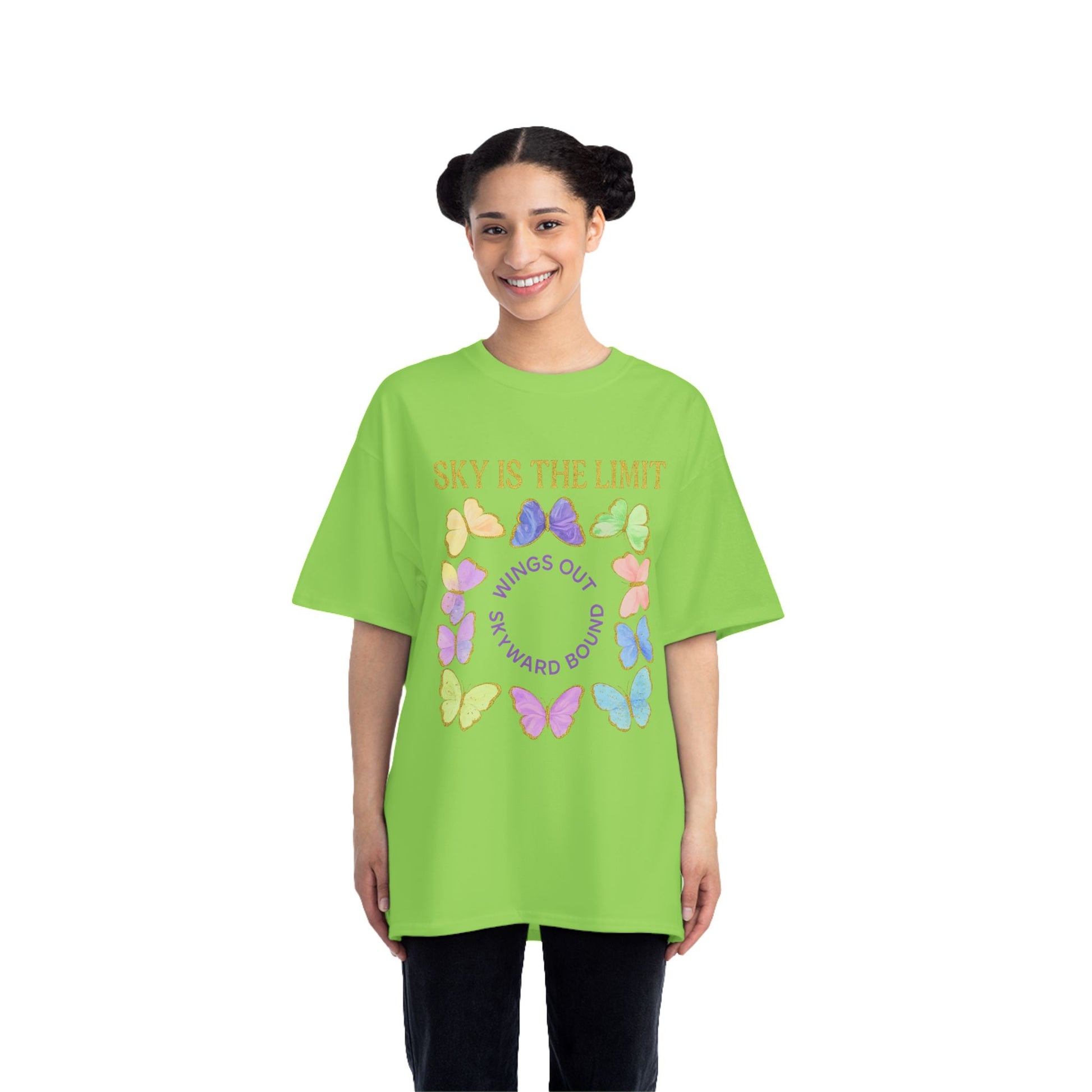 Inspirational Butterfly T-Shirt - Sky is the Limit Design, Positive Quote Tee, Gift for Nature Lovers, Affirmation Apparel, Hope & Freedom