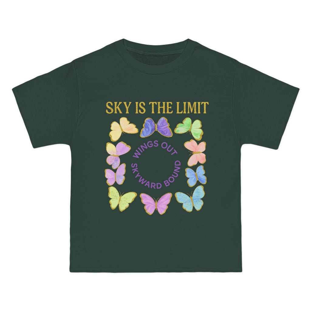 Inspirational Butterfly T-Shirt - Sky is the Limit Design, Positive Quote Tee, Gift for Nature Lovers, Affirmation Apparel, Hope & Freedom
