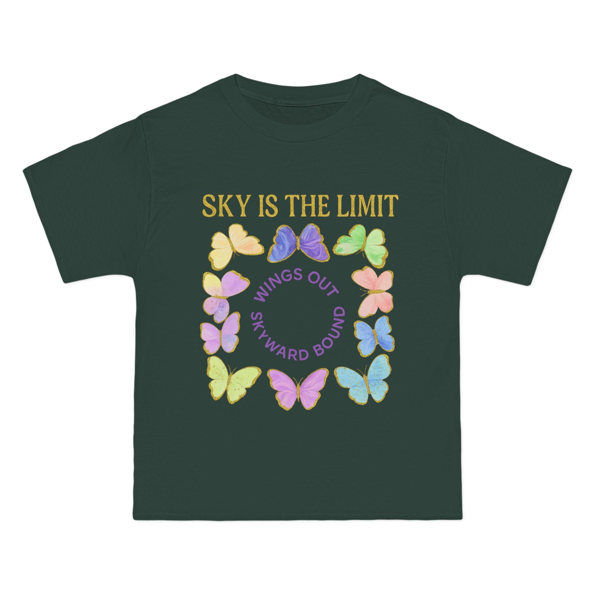 Inspirational Butterfly T-Shirt - Sky is the Limit Design, Positive Quote Tee, Gift for Nature Lovers, Affirmation Apparel, Hope & Freedom