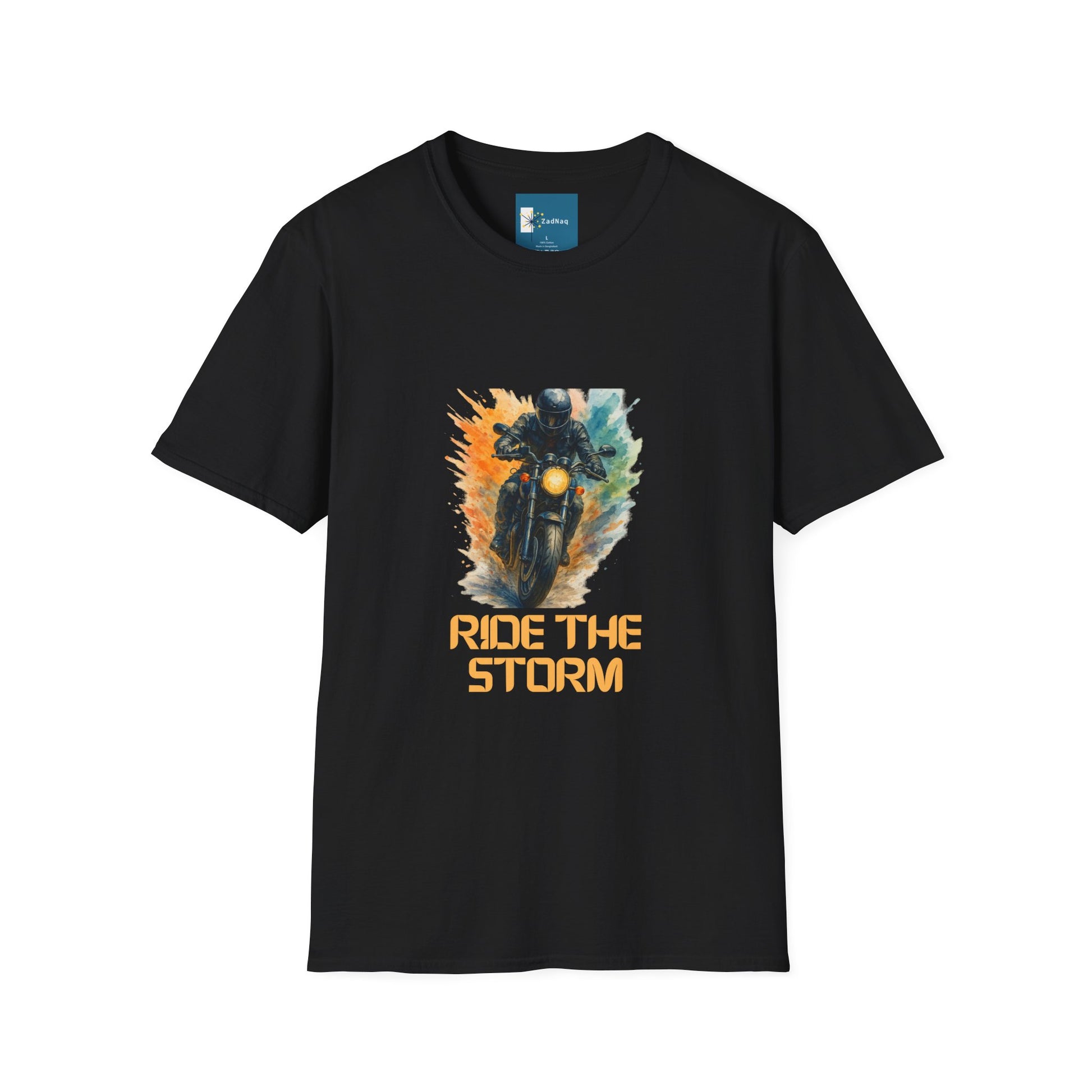 Ride the Storm Biker Freedom Tee Watercolor Biker Graphic T-Shirt