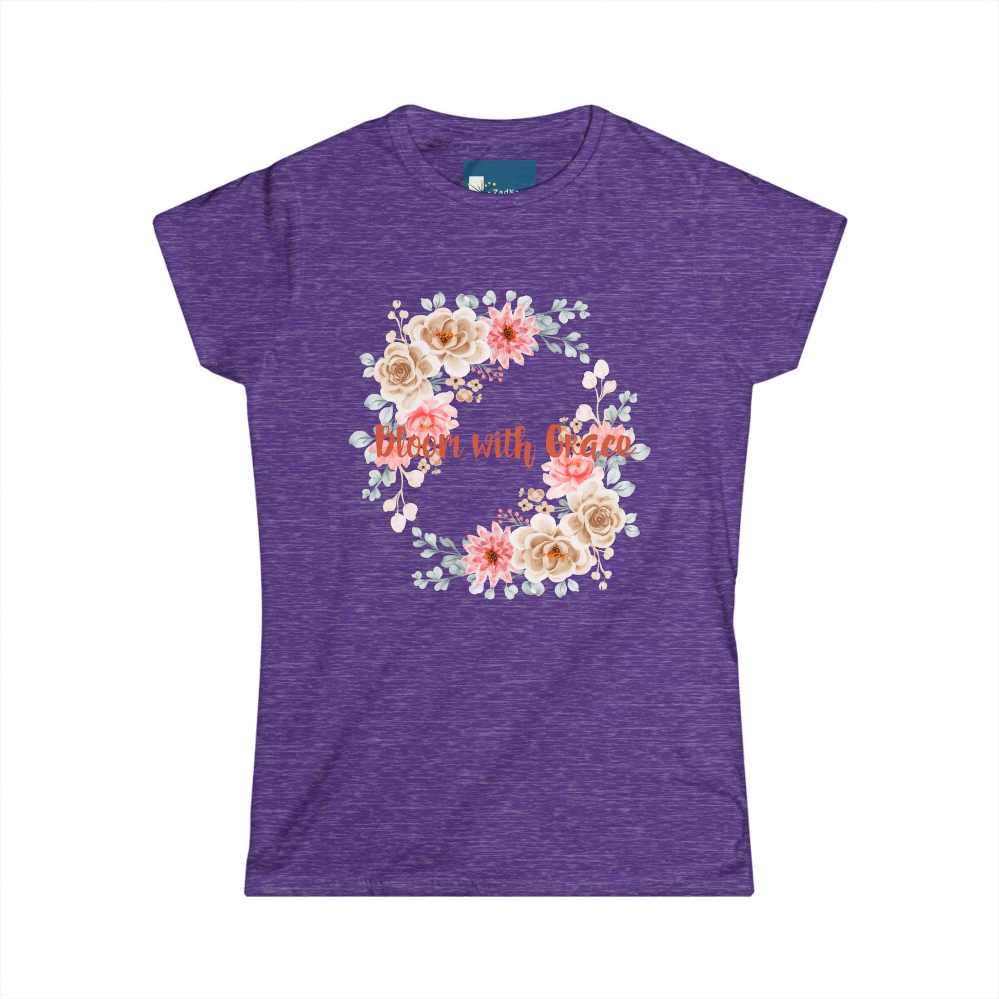 Floral Motivational Women's Softstyle Tee - "Bloom with Grace"Inspirational Gift, Casual Wear, Spring Fashion, Mindfulness Shirt, [...]