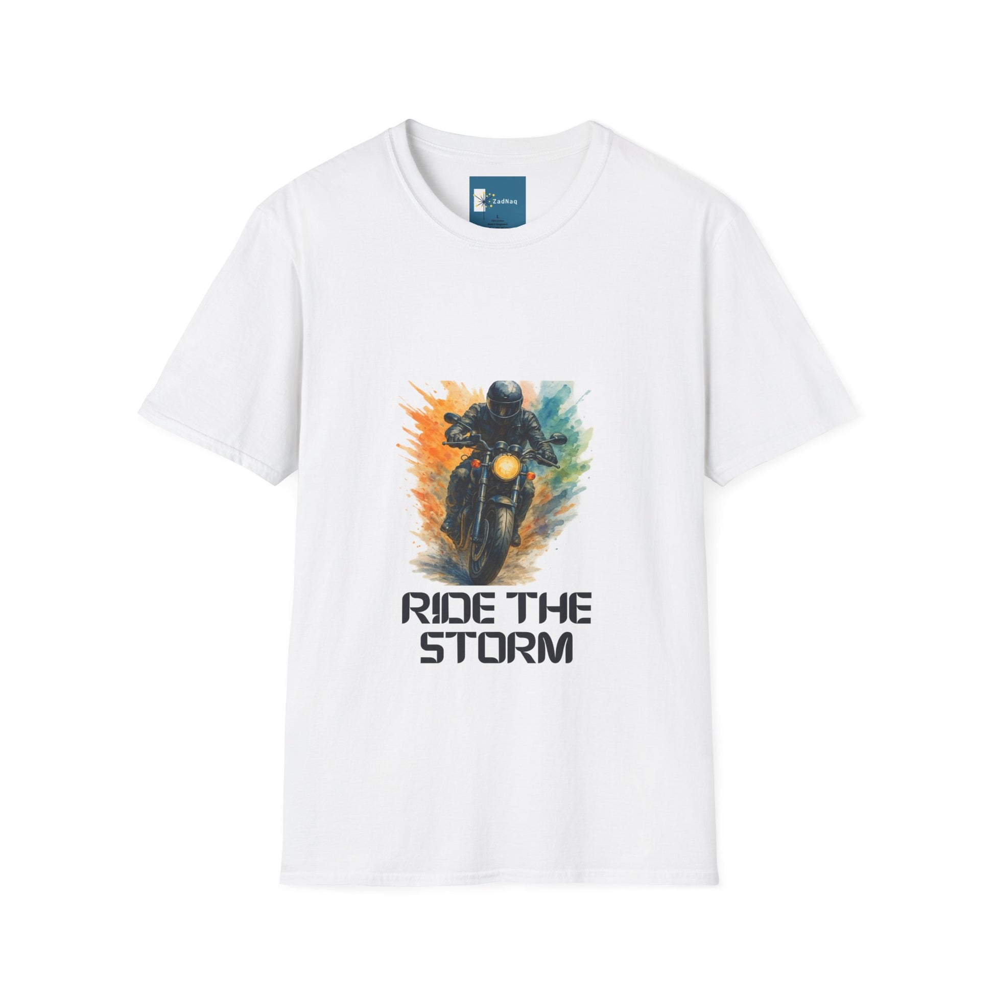 Ride the Storm Biker Freedom Tee Watercolor Biker Graphic T-Shirt